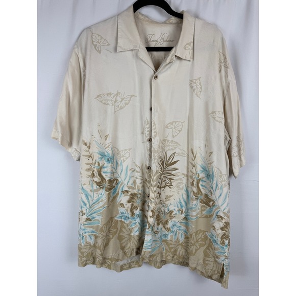 Tommy Bahama Other - Tommy Bahama Vintage Silk Button Up Shirt Tropical‎ Floral Print Cream XL